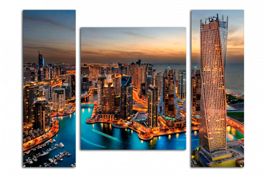 Модульная картина Дубай на закате
